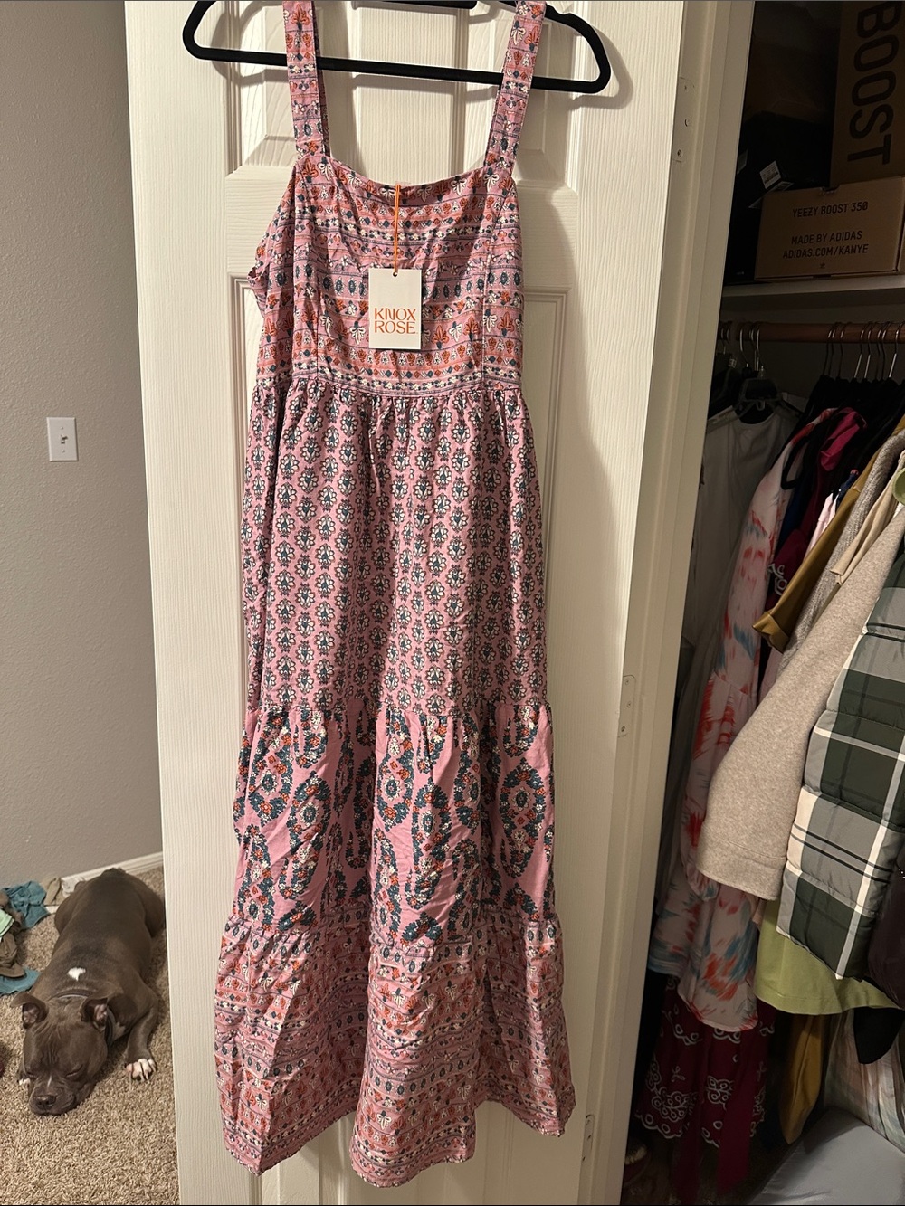 Knox Rose Pink Printed Maxi Sundress with Floral Motif